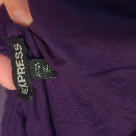 Express Eggplant Purple Flutter Sleeve Dress Women's Size XS - Picture 3 of 4